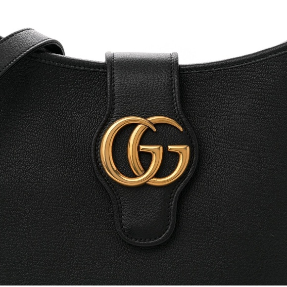 Gucci Aphrodite Medium Shoulder Bag – Black Goatskin Leather - Picture 13 of 16
